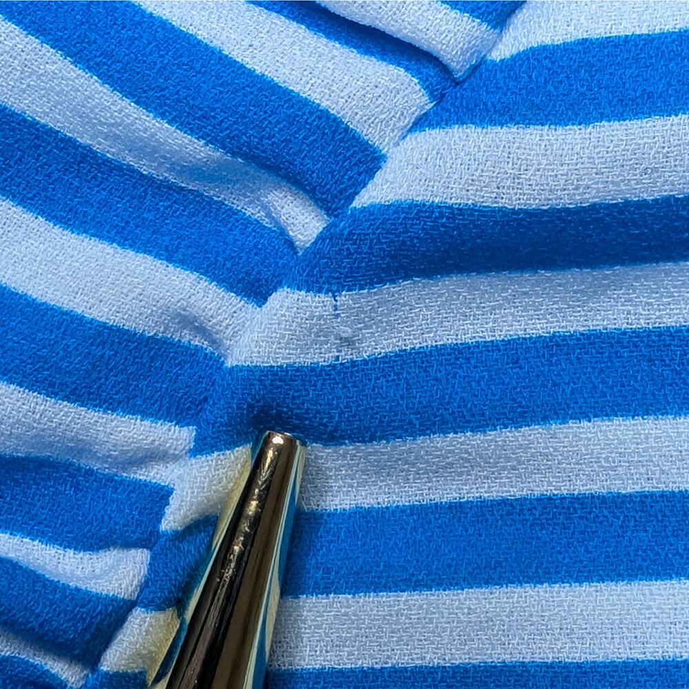 Tommy Bahama Off Shoulder Maxi Dress S Blue White Stripe Tiered Ruffle Resort - Picture 9 of 16